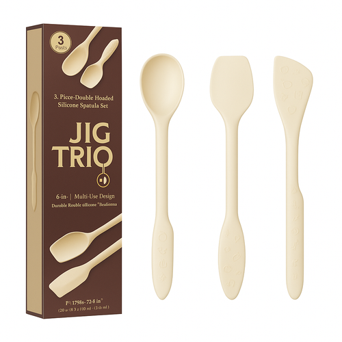 Jig Trio by Jig Jar - Double Headed Spatula Set - White Color